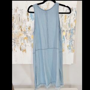 Chambray Dress with raw hem